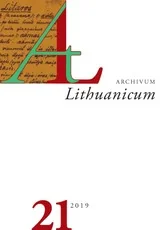 Archivum Lituanicum 21 — filosofija
