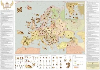Europos mitinių būtybių žemėlapis (anglų k.)