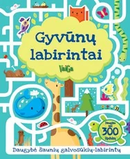 Gyvūnų labirintai — knygeles-su-lipdukais