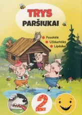 Trys paršiukai — knygeles-su-lipdukais